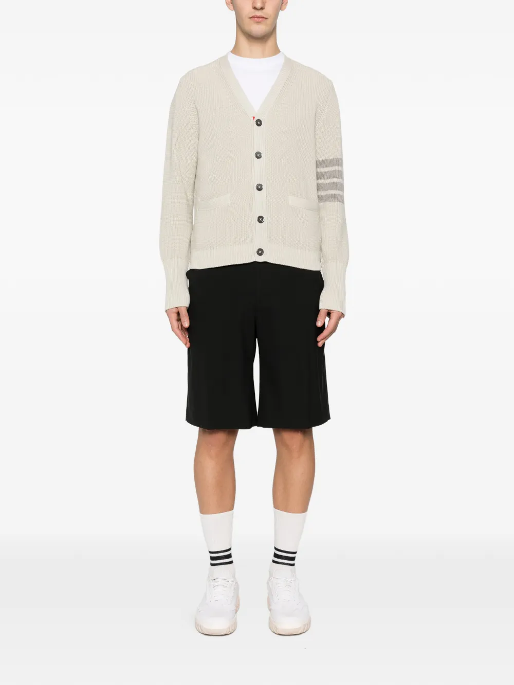 Thom Browne 4-Bar stripe pockets cardigan | Cardigans | Image 2