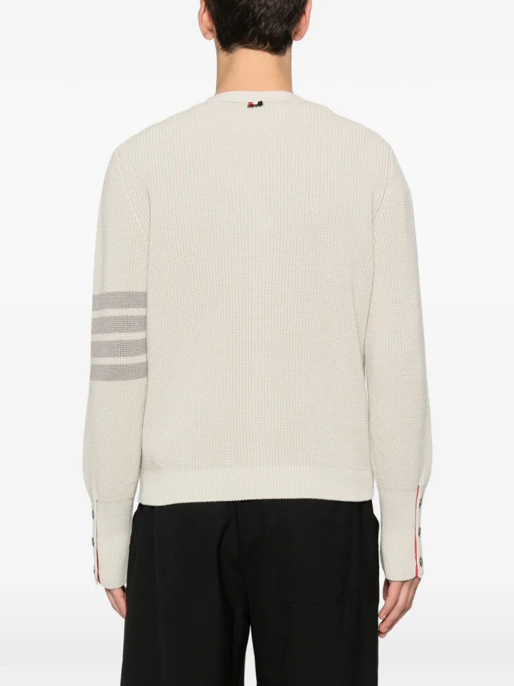 Thom Browne Vest met vier strepen en zakken Beige