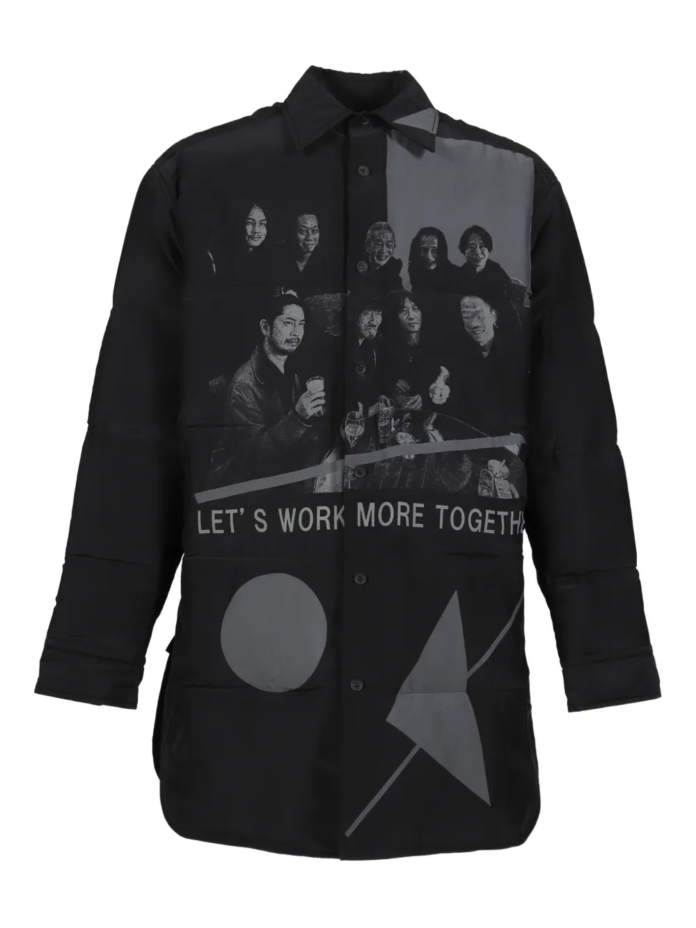 Yohji Yamamoto graphic-print padded jacket - Black