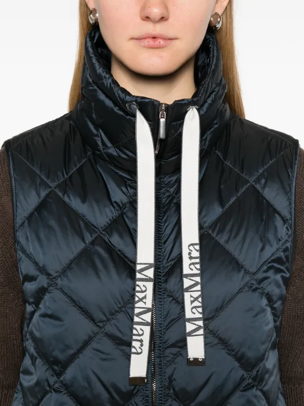 Max Mara キルティング ベスト | ブルー | FARFETCH JP