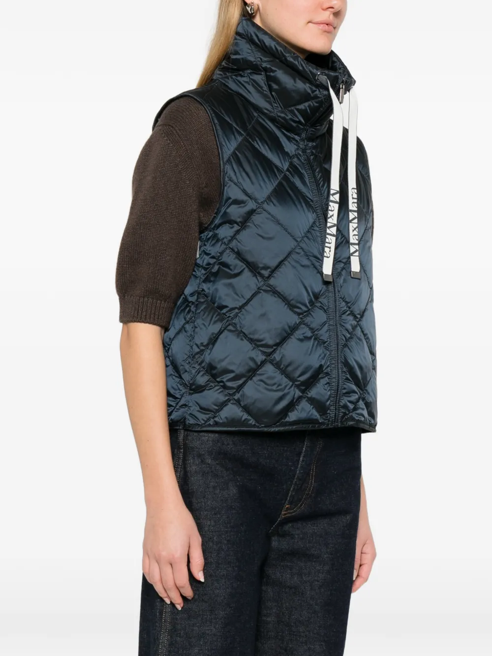  Max Mara Quilted Sleeveless Jacket - Blue 