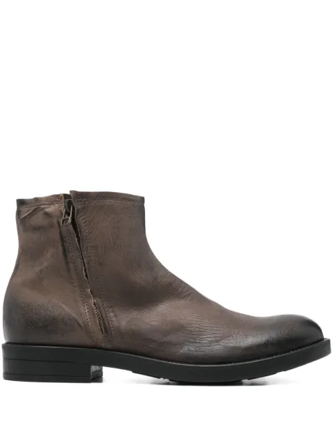 LeQarant zip leather boots