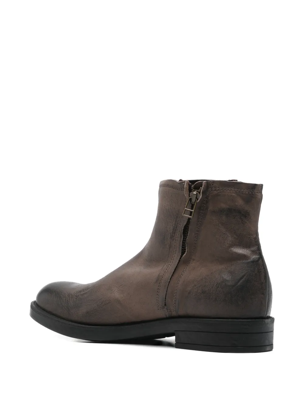 LeQarant zip leather boots Bruin