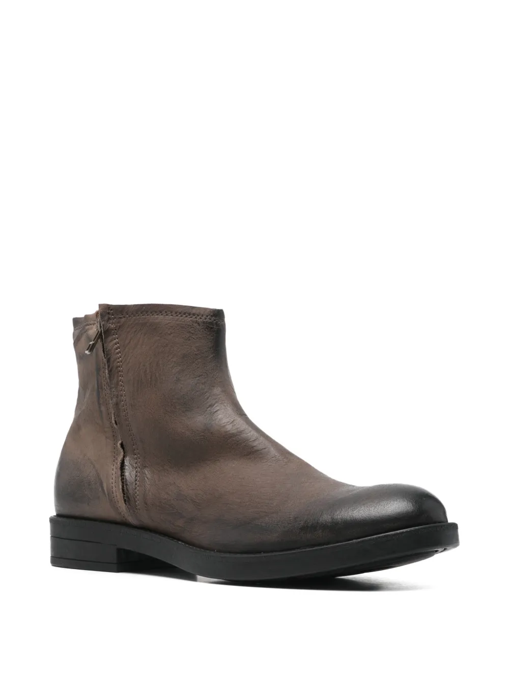 LeQarant zip leather boots Bruin