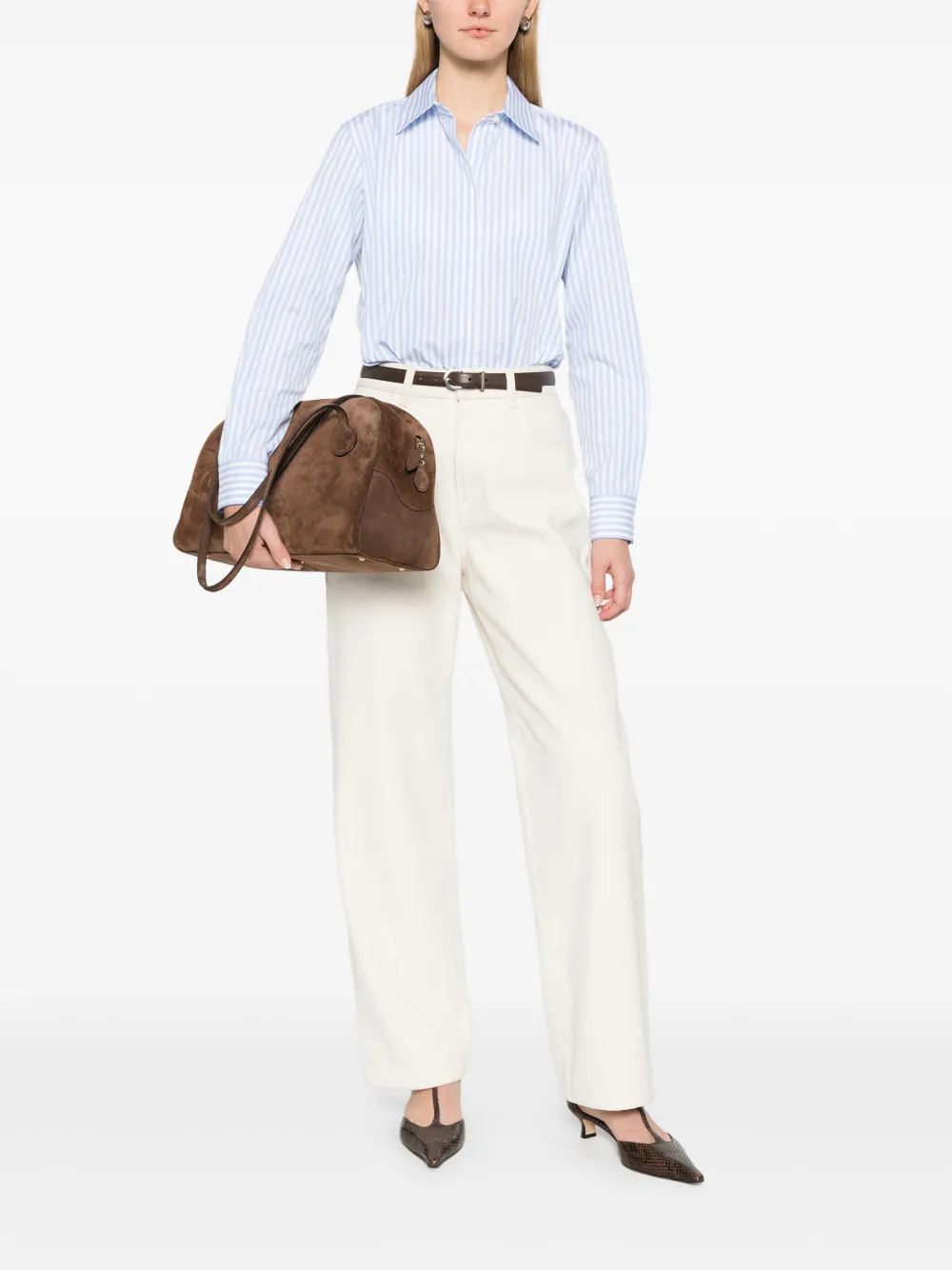 Max Mara stripe-pattern shirt - Blauw