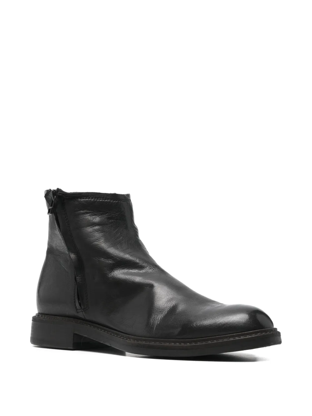 LeQarant zip leather boots Zwart