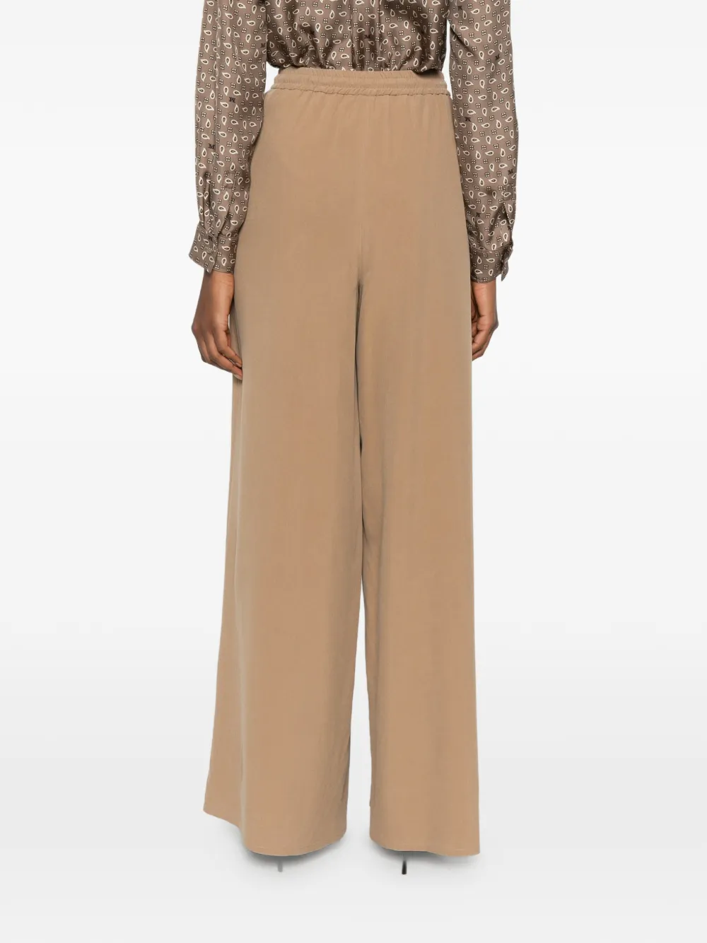 Max Mara Drawstring Palazzo Pants In Brown