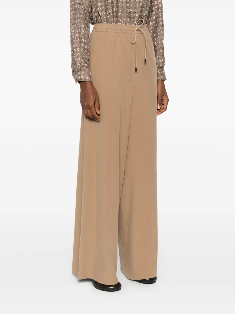  Max Mara Drawstring Palazzo Pants - Brown 