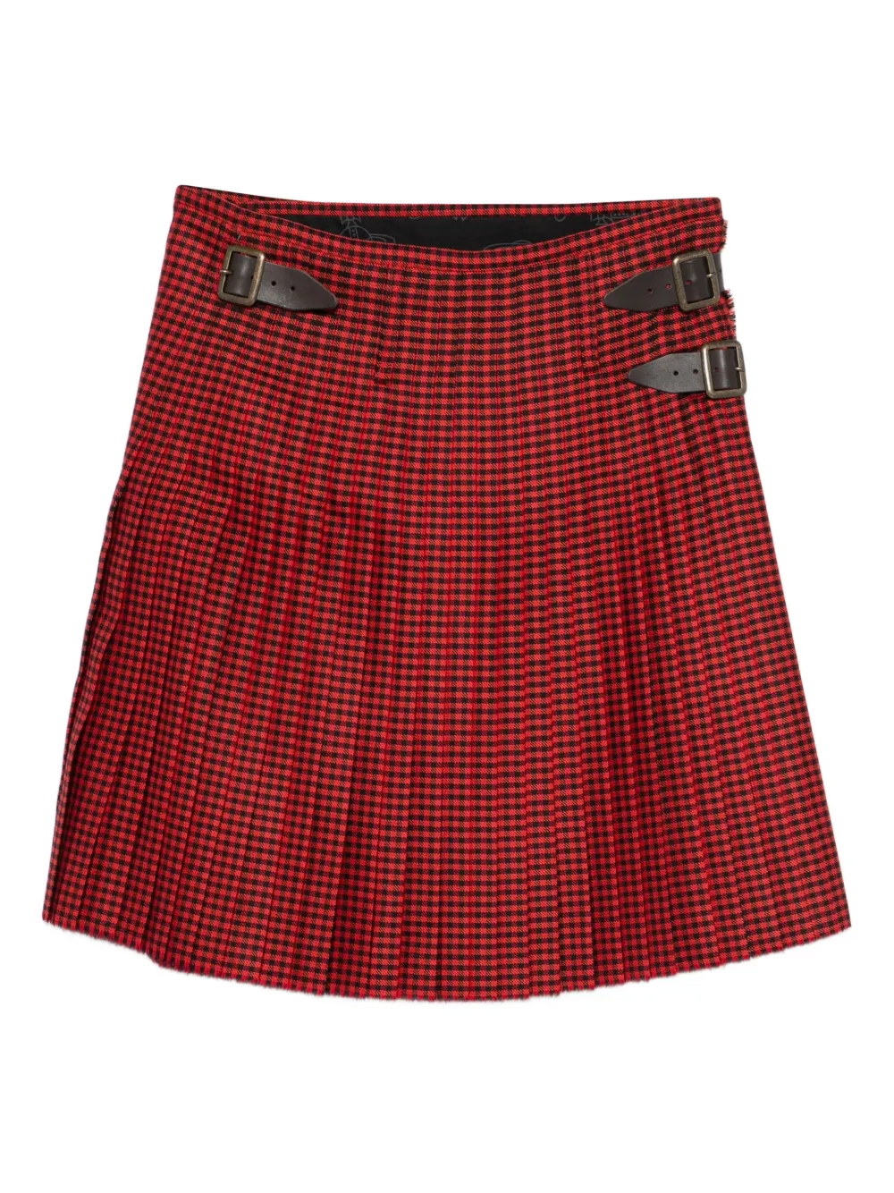 Vivienne Westwood buckled plaid kilt - Rosso
