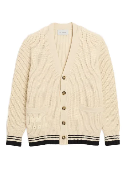 AMI Paris pockets striped cardigan
