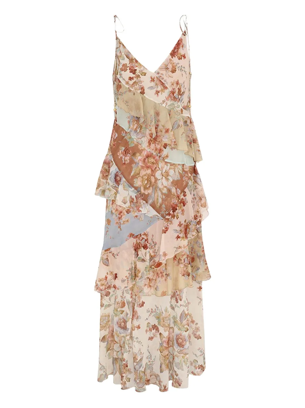 ZIMMERMANN+robe+à+fleurs+imprimees+-+Tons+neutres
