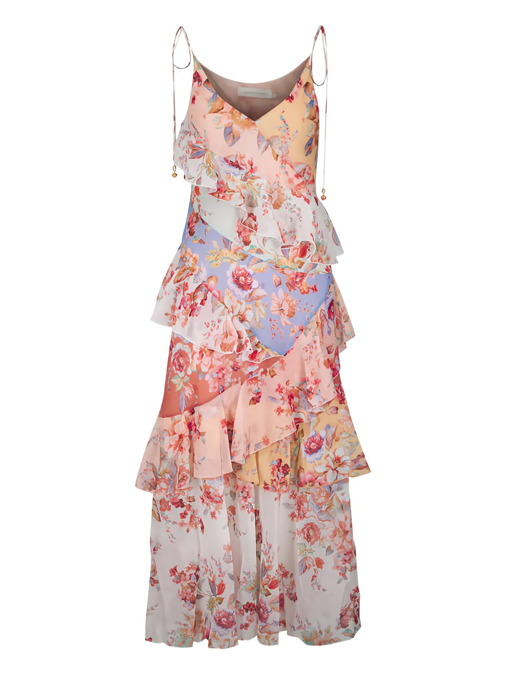 ZIMMERMANN floral-print dress - Nude