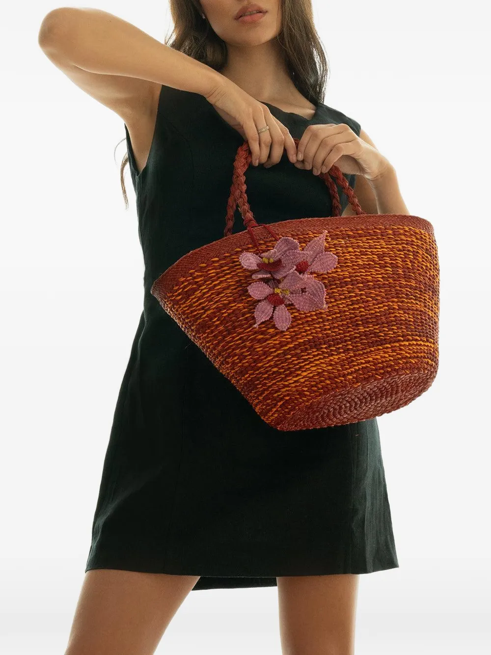 AMOR Y MEZCAL Borsa tote intrecciata - Marrone