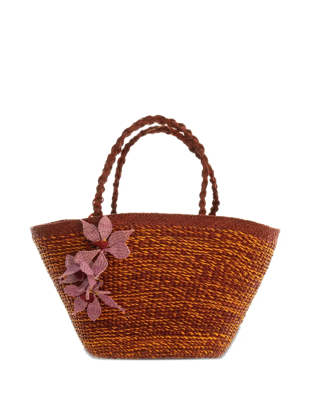 AMOR Y MEZCAL Borsa tote intrecciata - Marrone