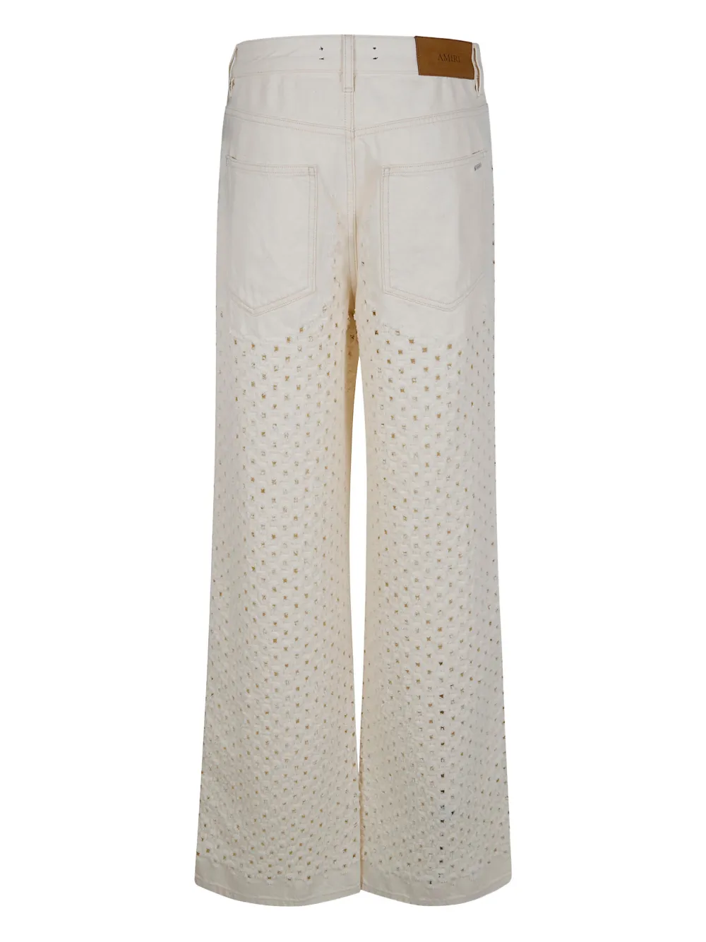 AMIRI laser-cut wide leg denim - Beige