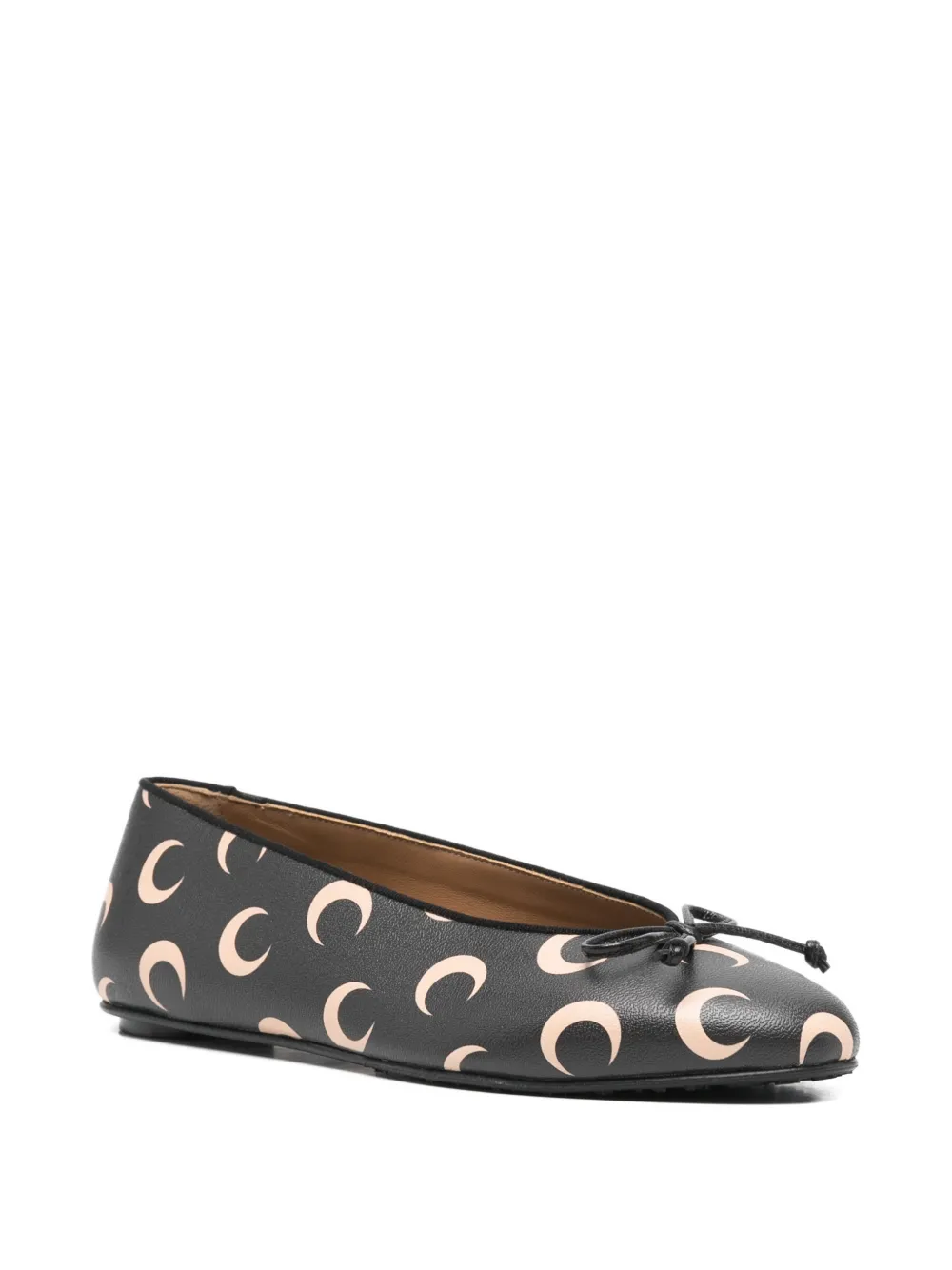 Marine Serre crescent-moon print ballet flats - Zwart