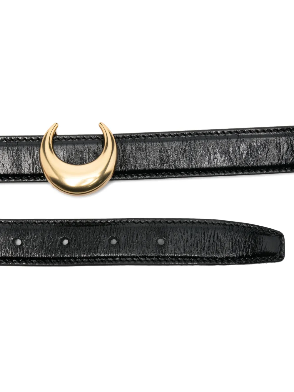 Marine Serre crescent-moon buckle belt - Zwart