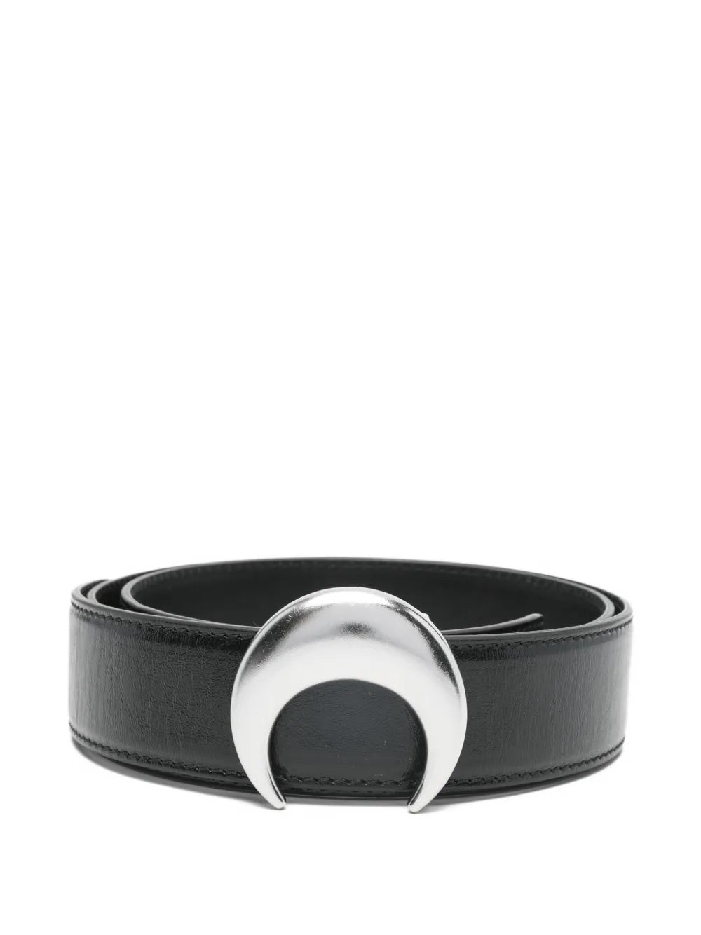 Marine Serre moon-buckle leather belt - Nero