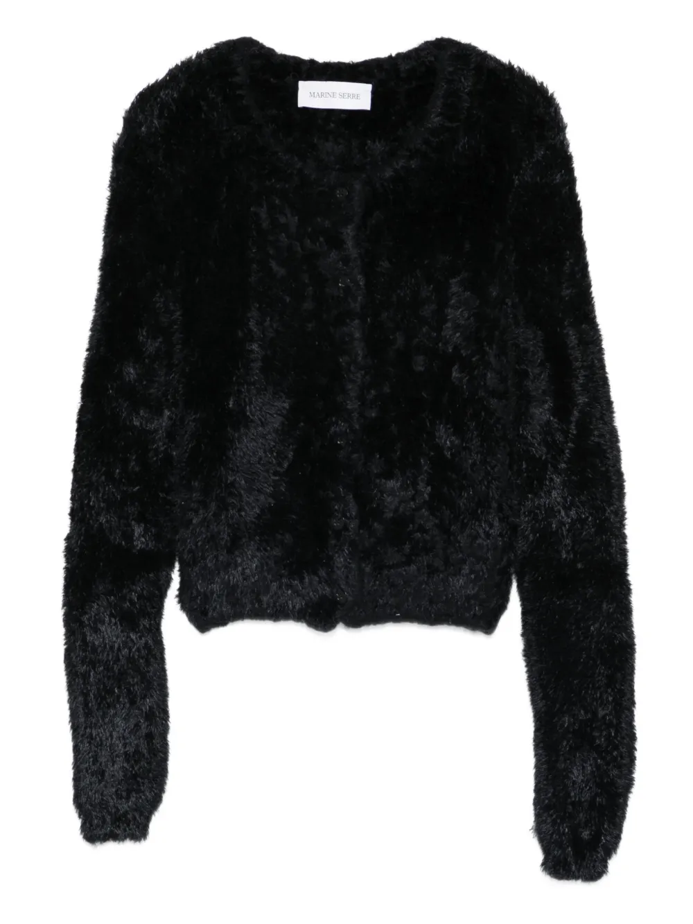 Marine Serre fuzzy-texture cardigan - Nero