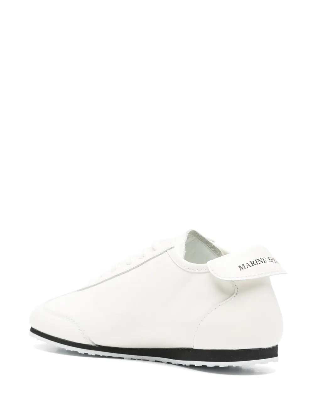 Marine Serre White Matte Leather Ms Astra Sneakers In White