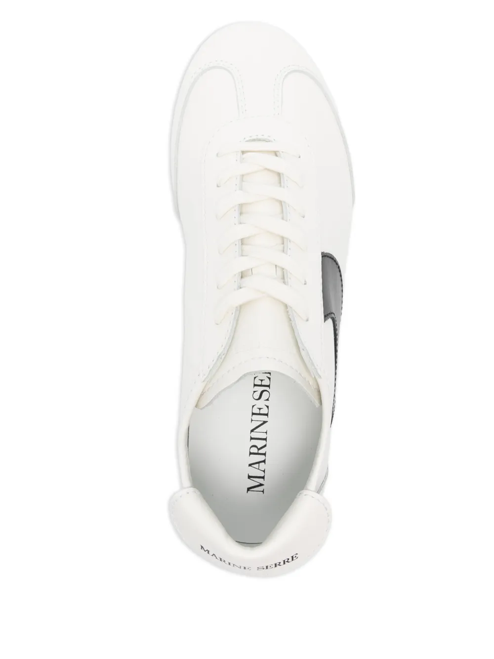 Marine Serre White Matte Leather Ms Astra Sneakers In White