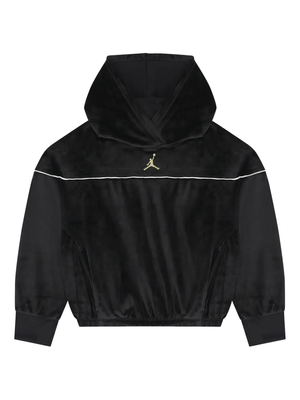 Jordan Hooded Embroidery-logo Hoodie In Black