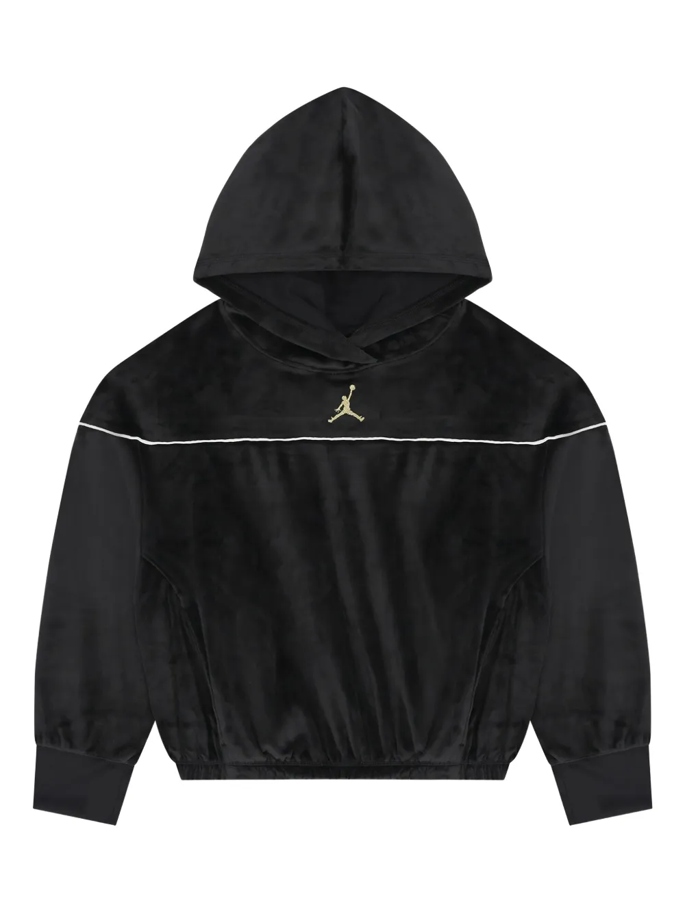 Jordan Hooded Embroidery-logo Hoodie In Black