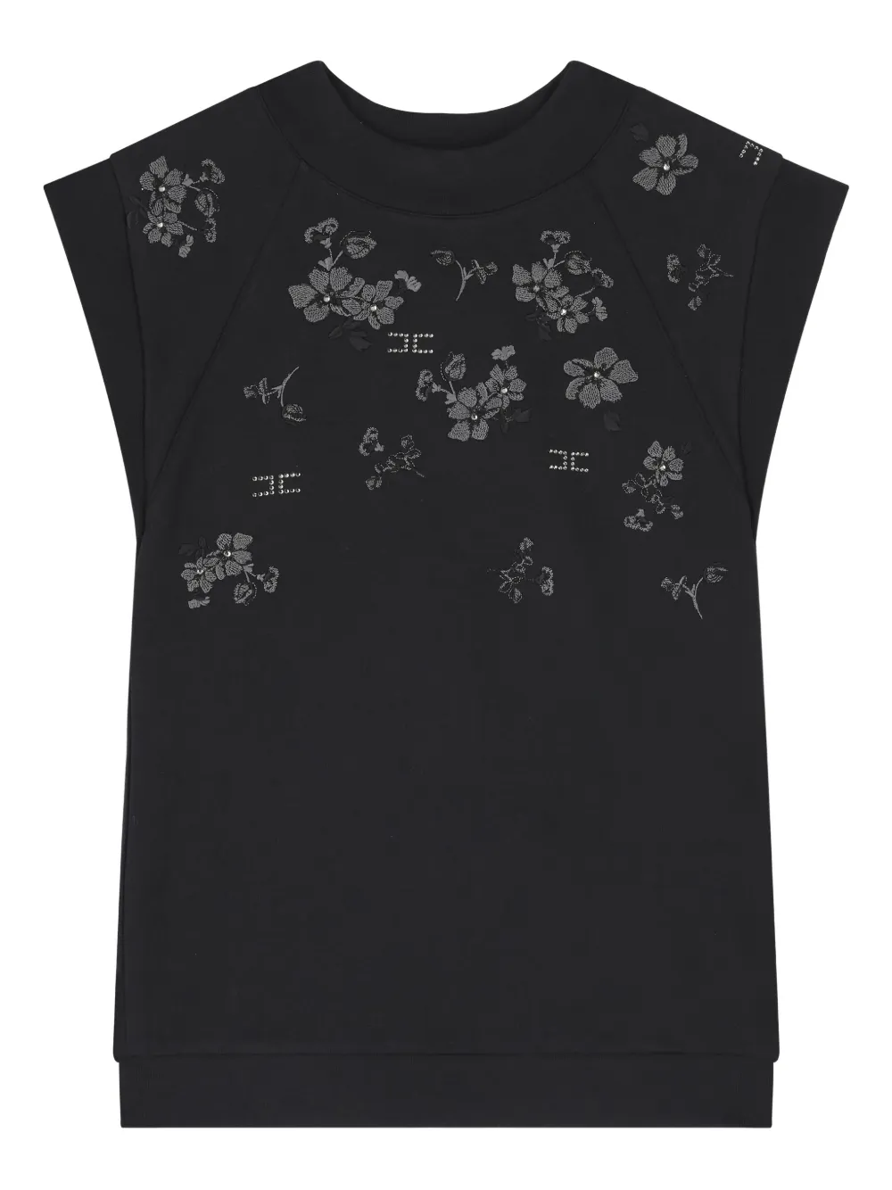 Elisabetta Franchi Kids' Floral-embroidered Dress In Black