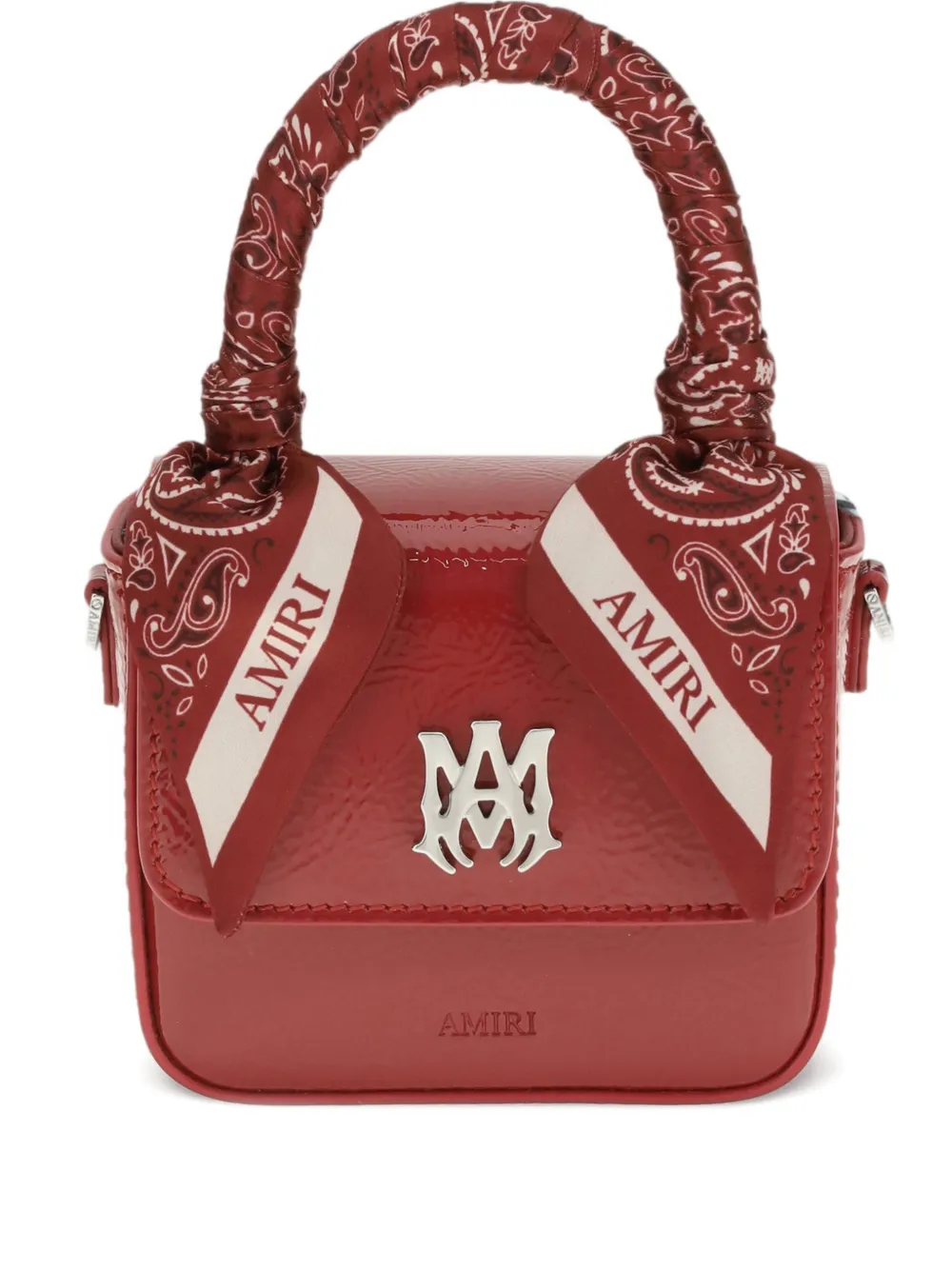 Amiri Nano Ma Scarf-detail Mini Bag In Red