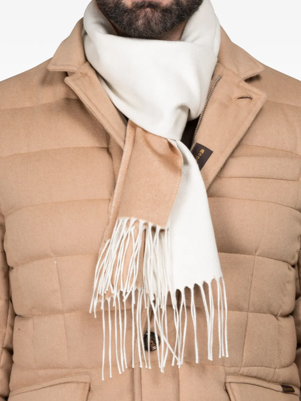 Moorer Jared fringed scarf - Toni neutri