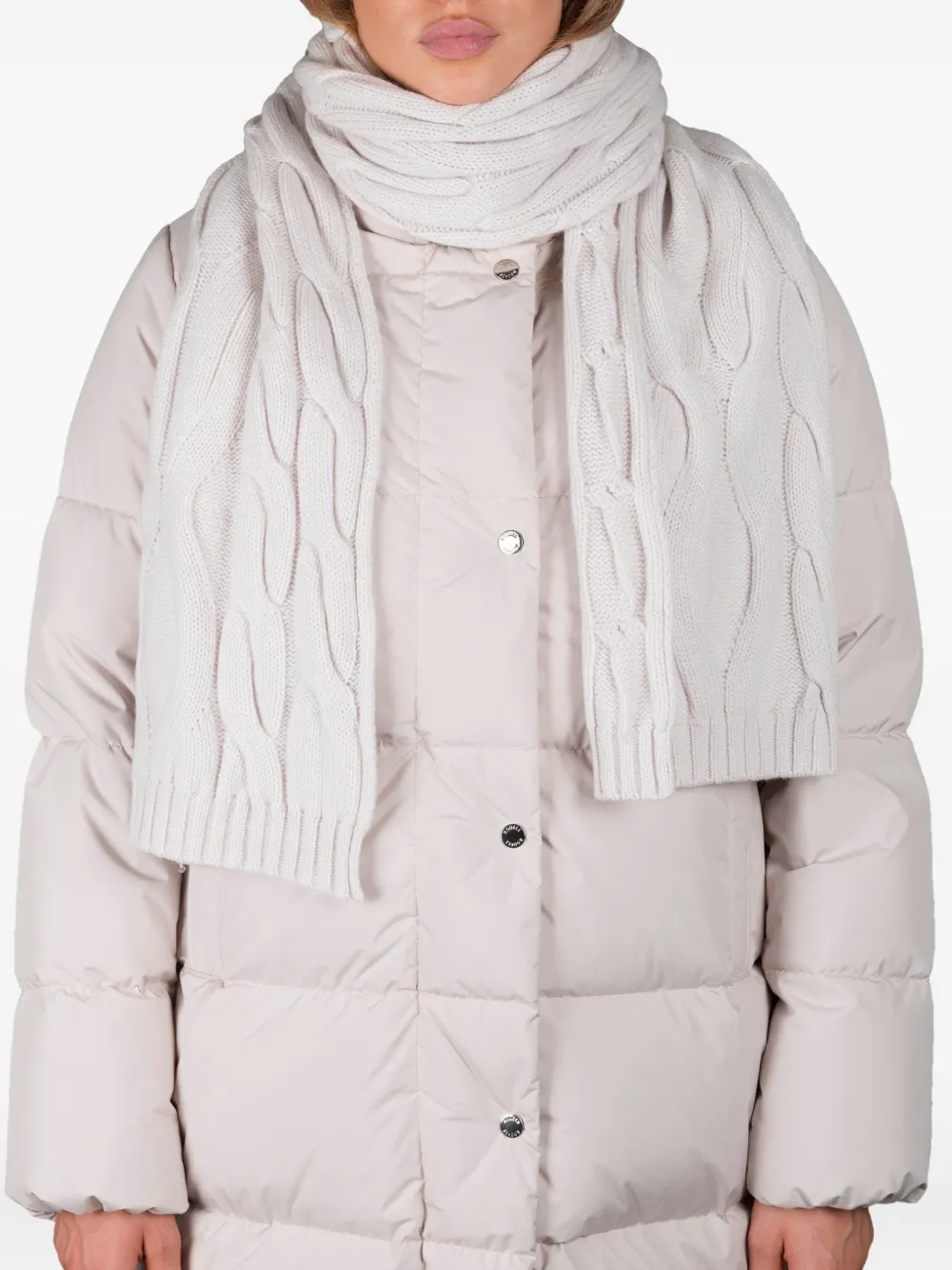 Moorer Samia cable-knit scarf - Beige