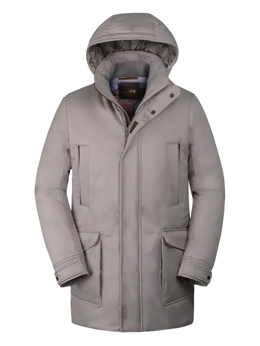 Moorer Oran-carmen Hooded Coat In Gray