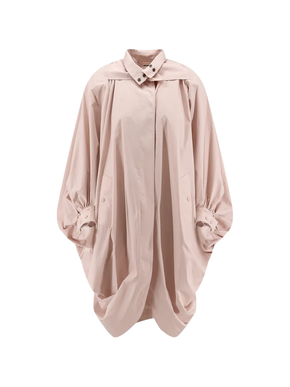 Chloé high-neck poplin cape coat - Rosa
