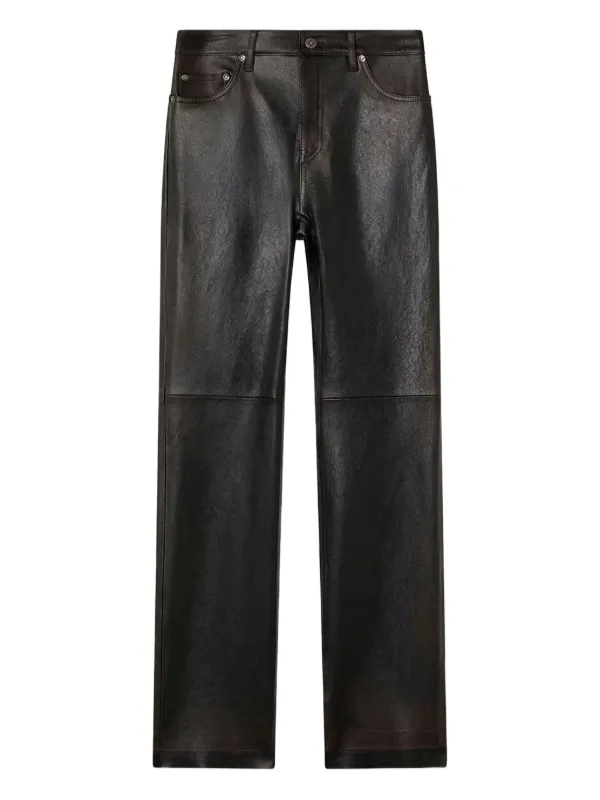 Golden Goose Pants in Nappa with Aged-finish in Red