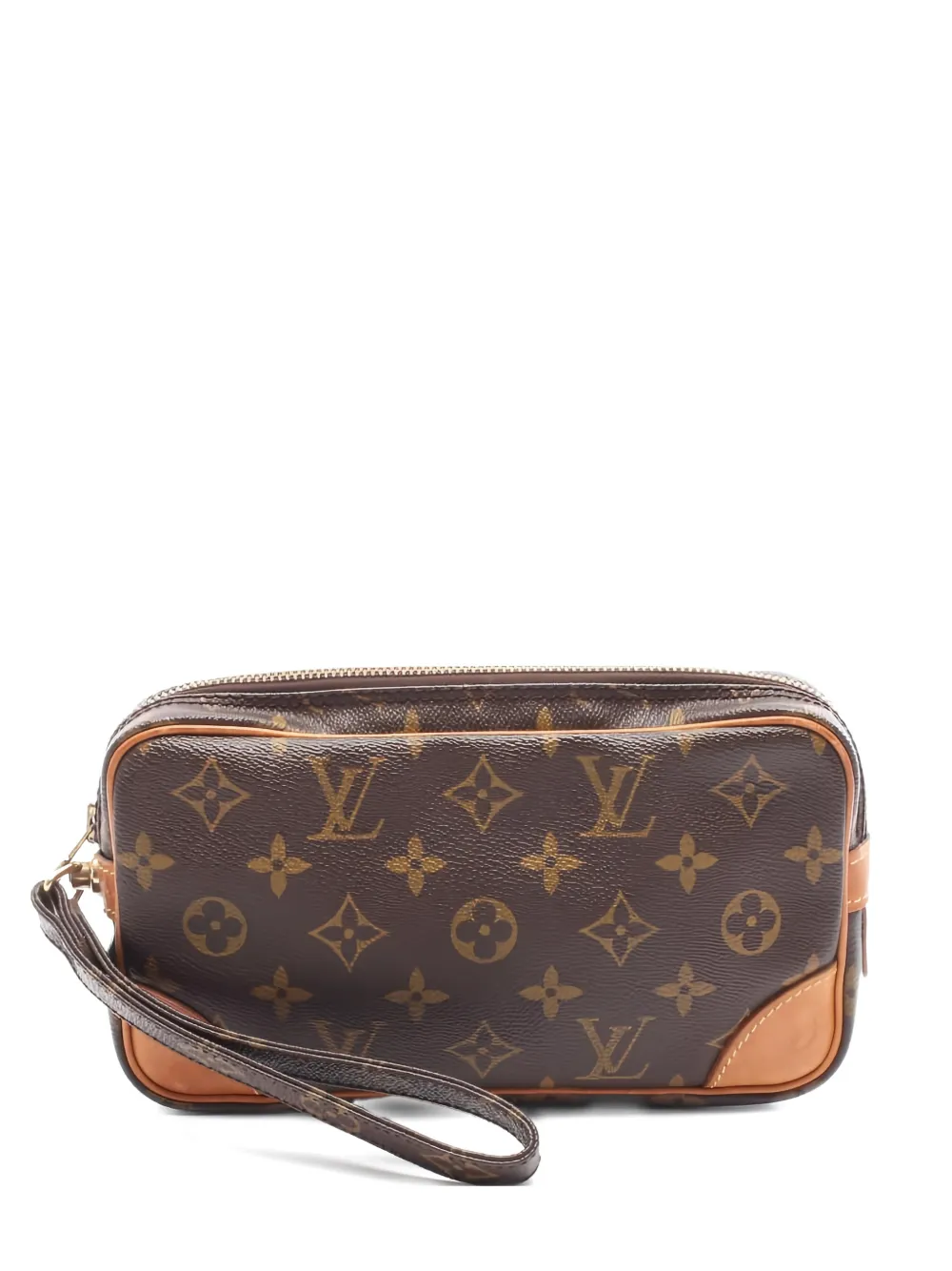 Pre-owned Louis Vuitton Marly Dragonne Pm Monogram Clutch Bag In Brown