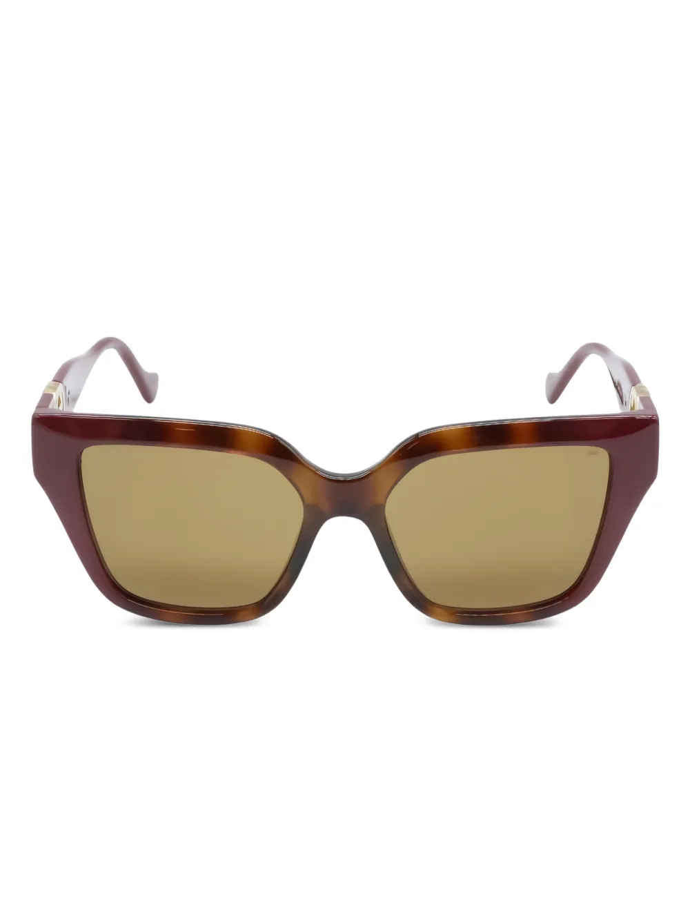 Gucci Pre-Owned 2020s geometric-frame logo sunglasses | Brown | Image 1