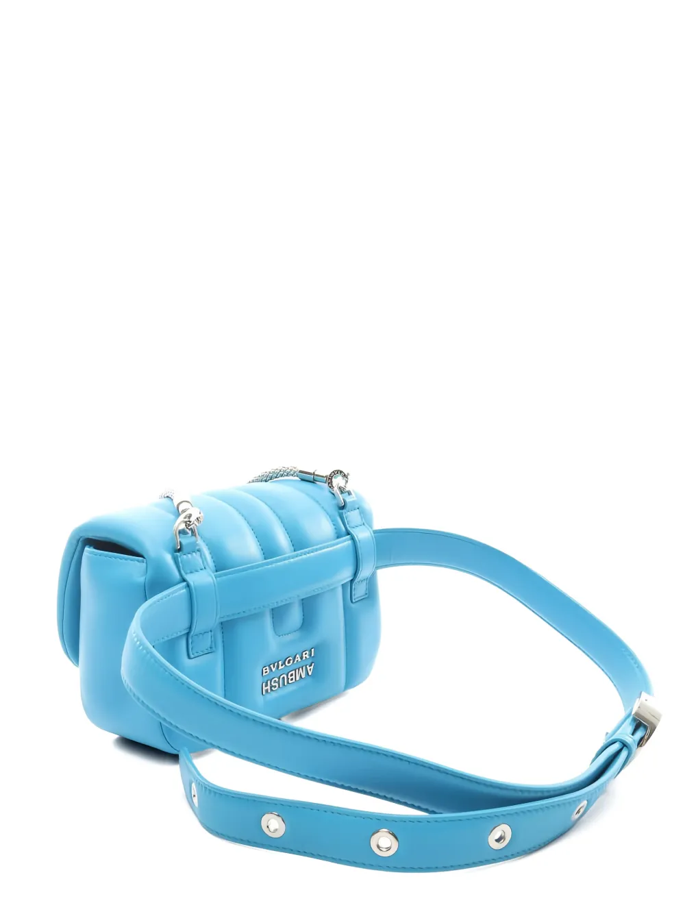 Pre-owned Bvlgari 2010s X Ambush Serpenti Quilted Leather Belt Bag In Blue