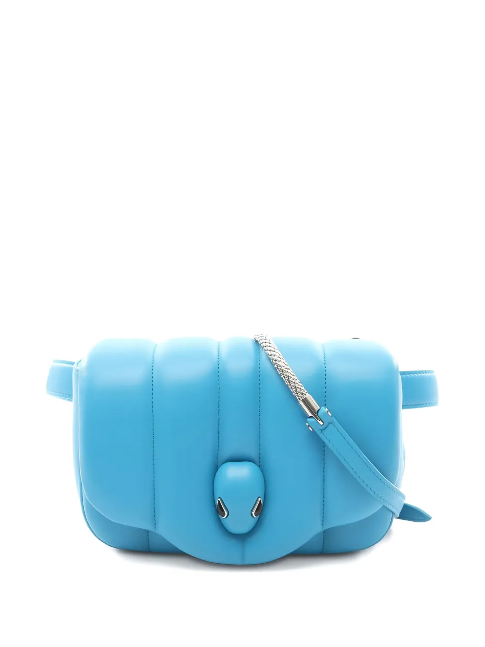 Pre-owned Bvlgari 2010s X Ambush Serpenti Quilted Leather Belt Bag In Blue