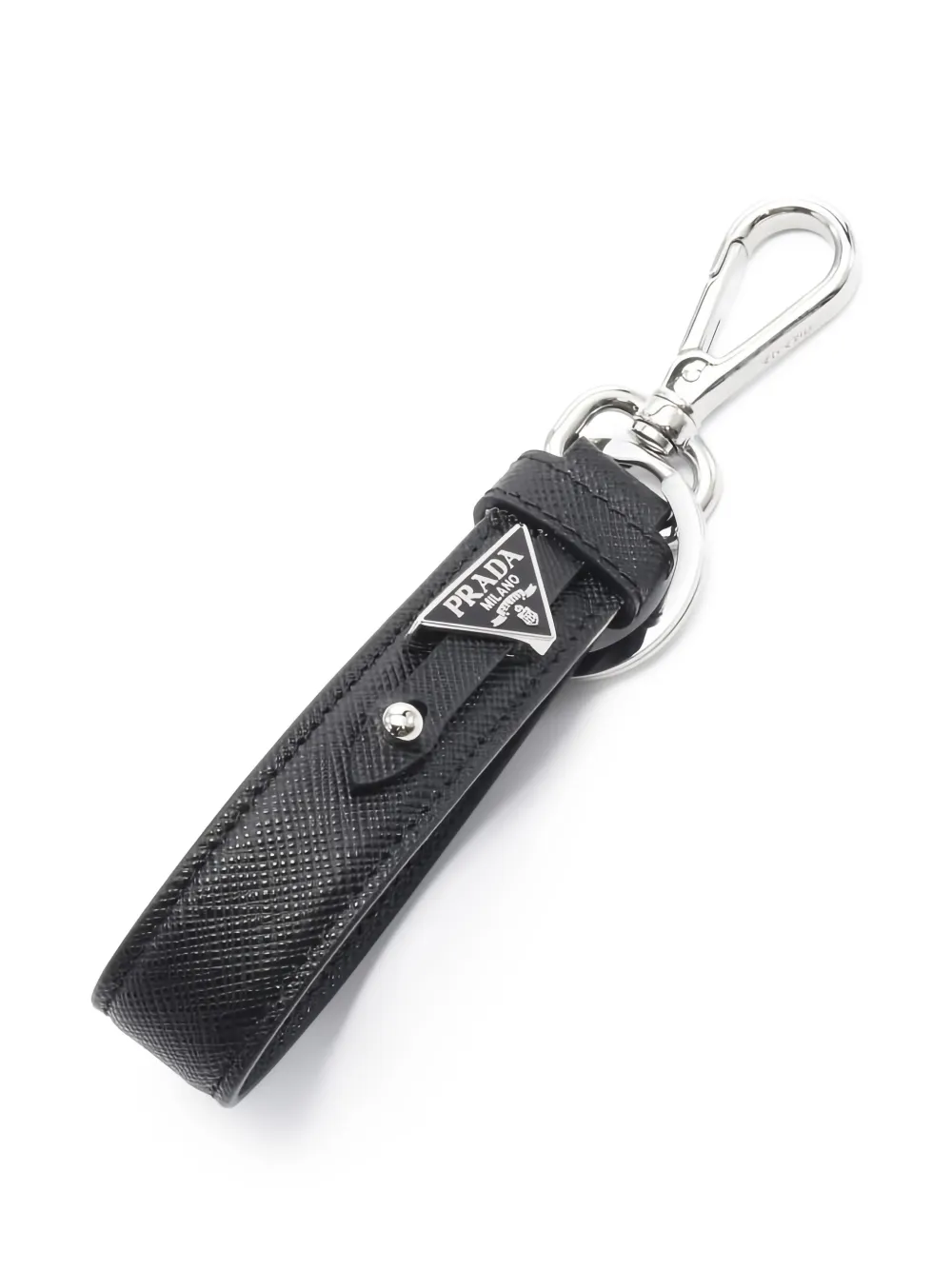 Prada Pre-Owned Saffiano 皮质钥匙扣（2020年代典藏款） | 黑色 | Image 1