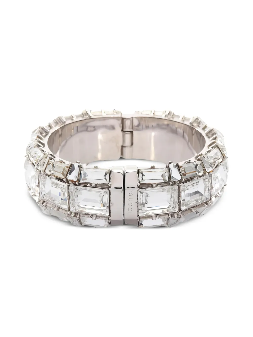 Gucci Pre-Owned 2000s crystal bangle ring - Argento