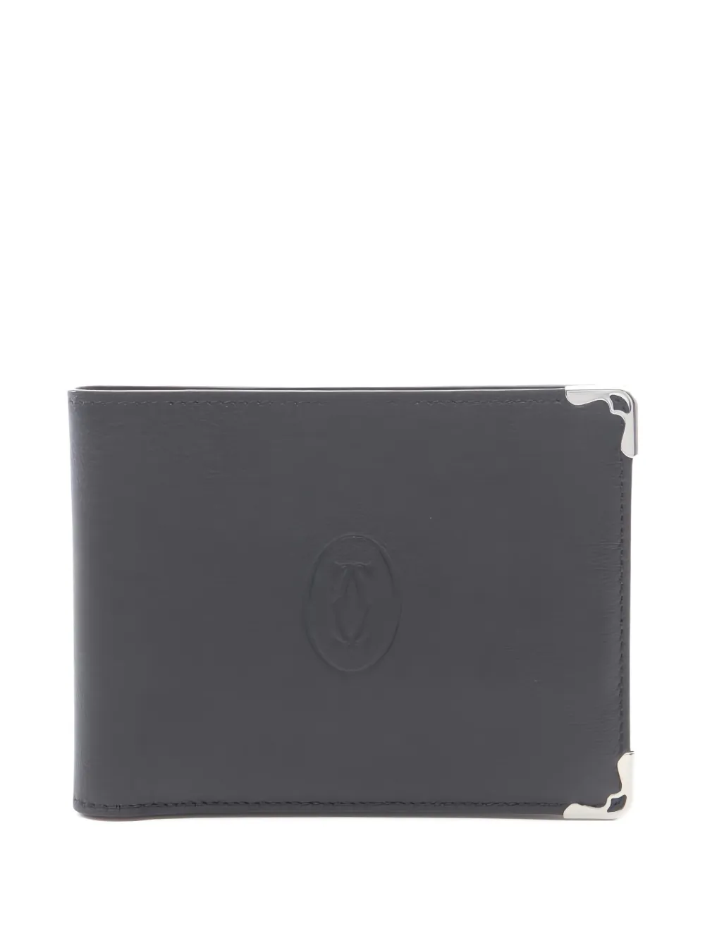 Pre-owned Cartier 2010s Leather Bi-fold Wallet In Black