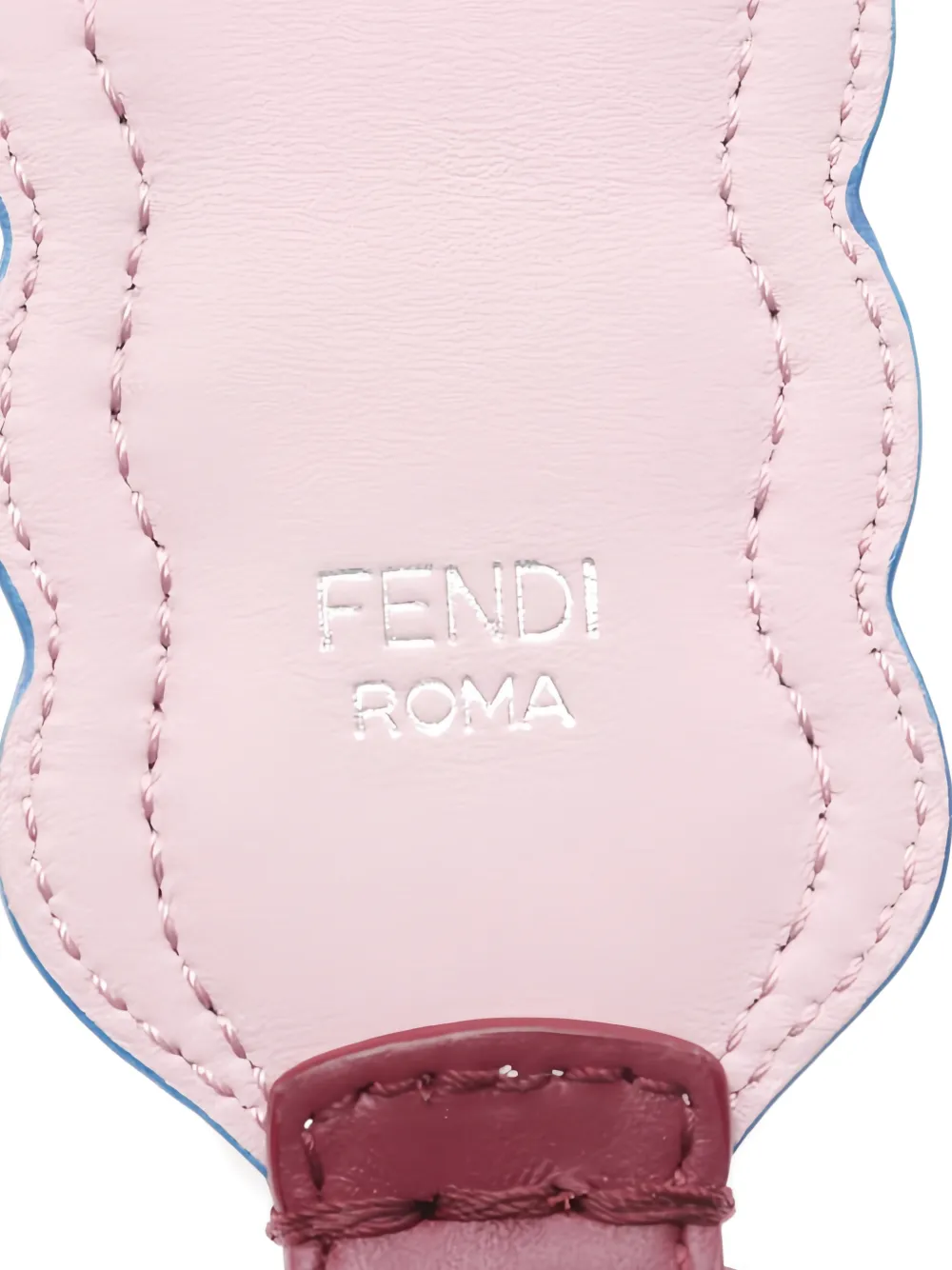 Pre-owned Fendi 2010s Strap You Faux-pearl Scalloped Leather Shoulder Strap In Red