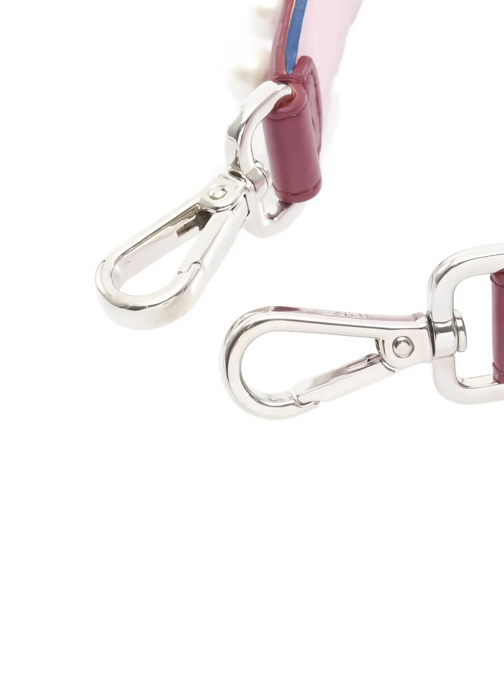 Pre-owned Fendi 2010s Strap You Faux-pearl Scalloped Leather Shoulder Strap In Red