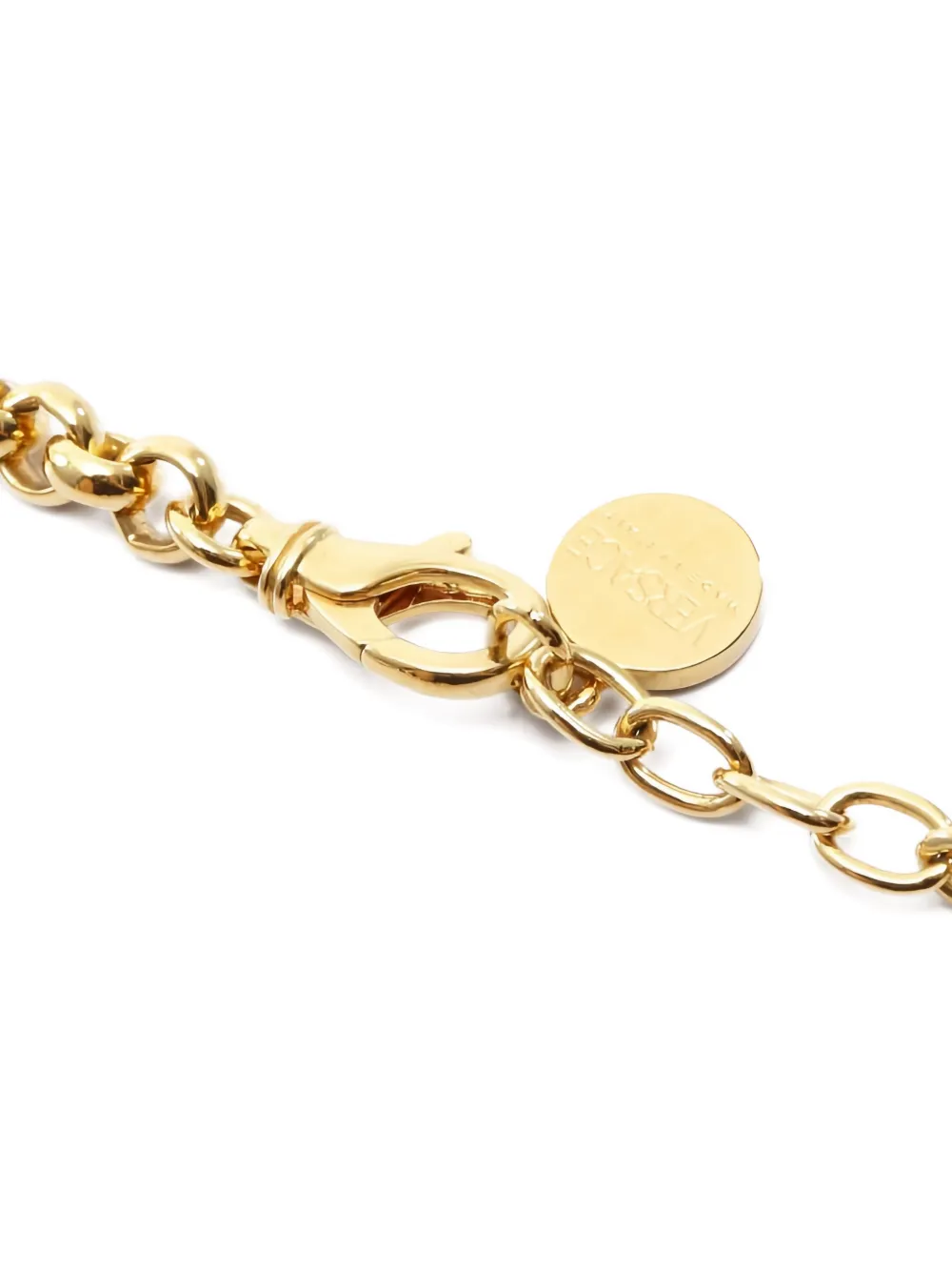 VERSACE Pre-owned 2010s Medusa Greca Rhinestone Necklace In Gold