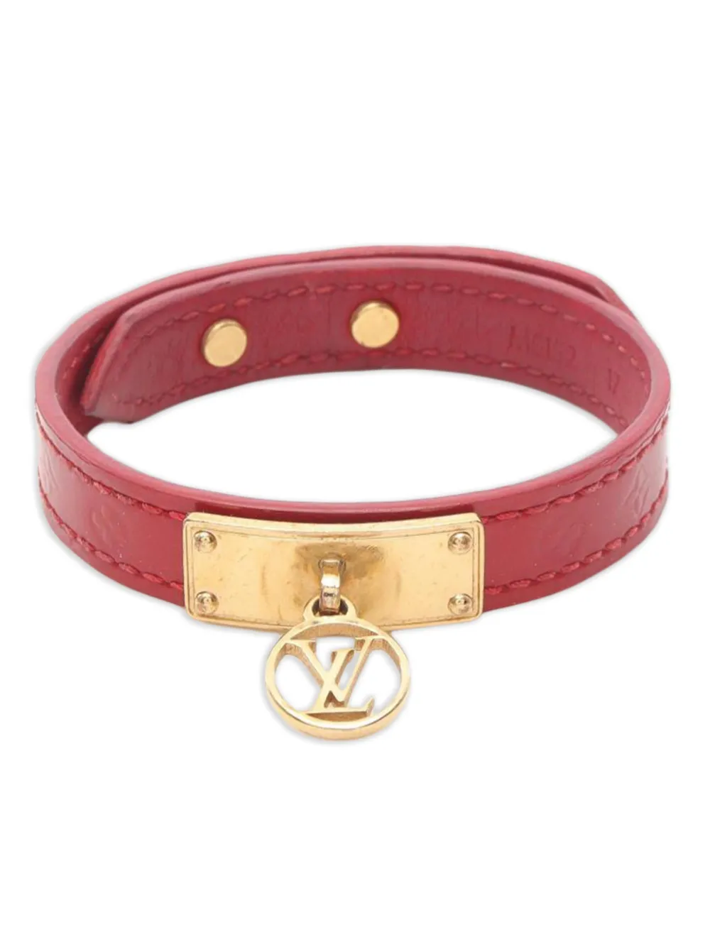 Louis Vuitton Pre-Owned 2016 logomania monogram logo charm bracelet - Rosso