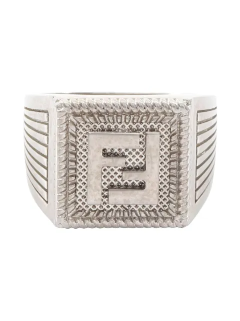 Fendi Pre-Owned 2010s metal logo-detail square ring
