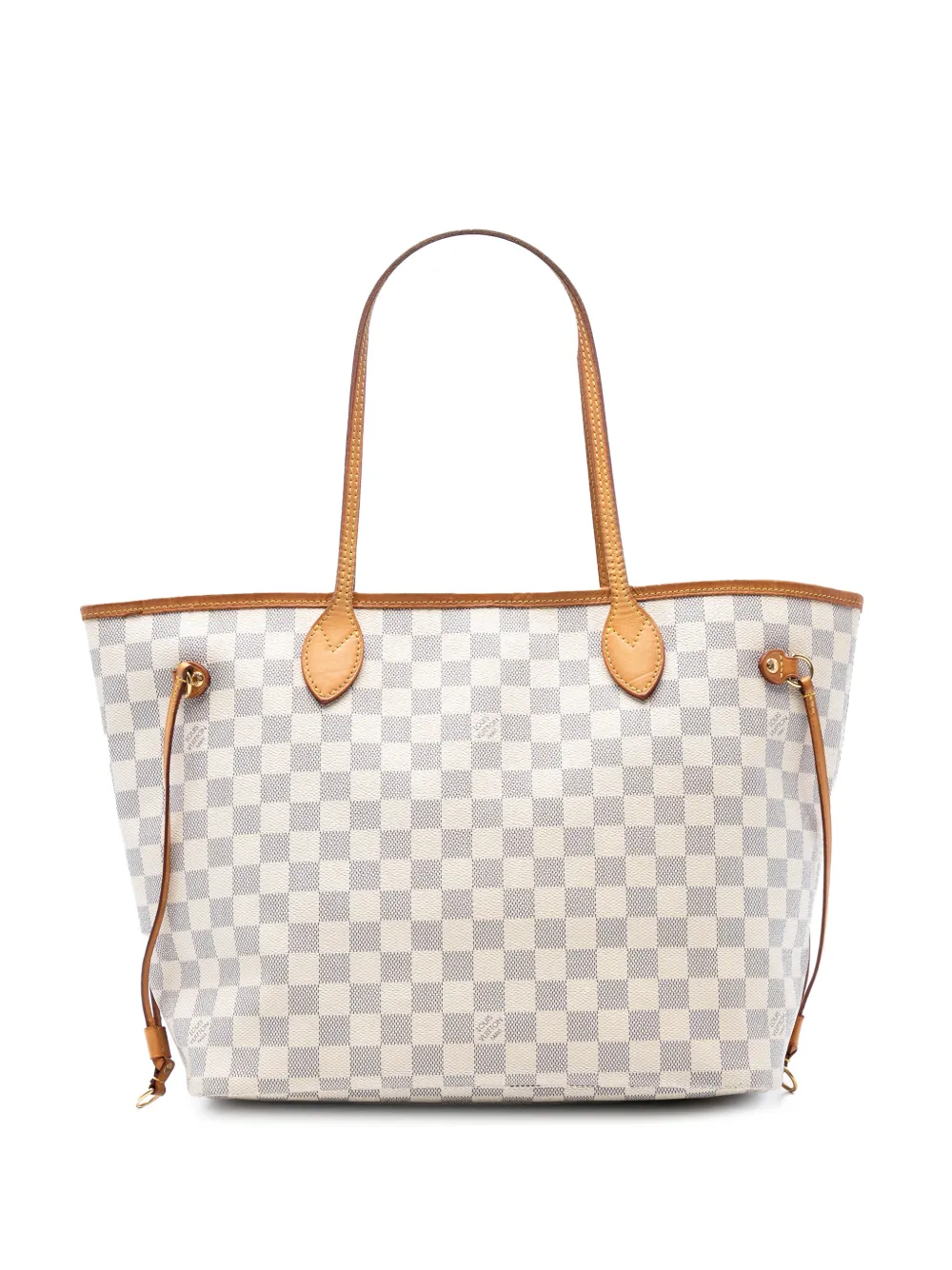 Pre-owned Louis Vuitton 2011 Damier Azur Neverfull Mm Tote Bag In White
