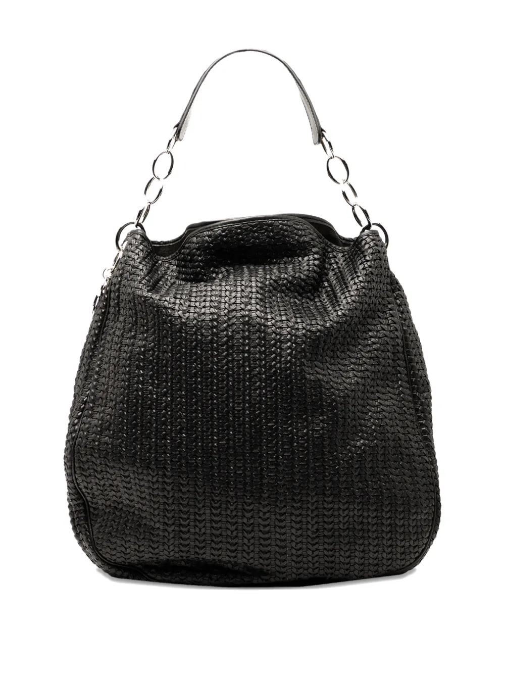 Christian Dior Pre-Owned 2007 Woven Lambskin Soft Lady Dior hobo bag - Nero