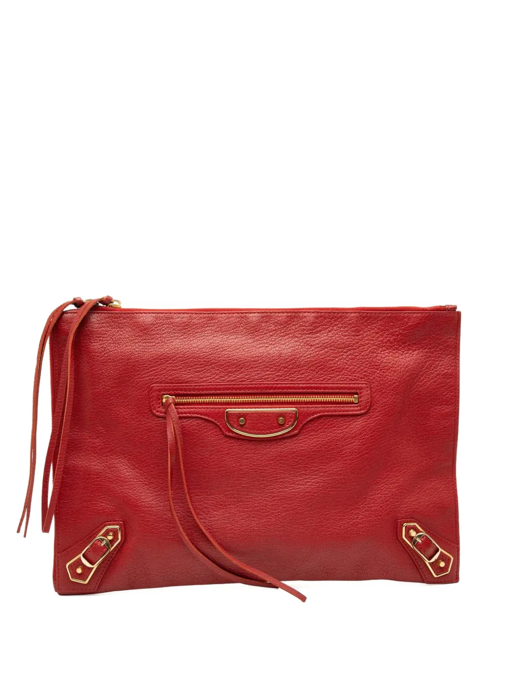 Balenciaga Pre-Owned 2017 Veau Motocross Classic Metallic Edge clutch bag - Rosso