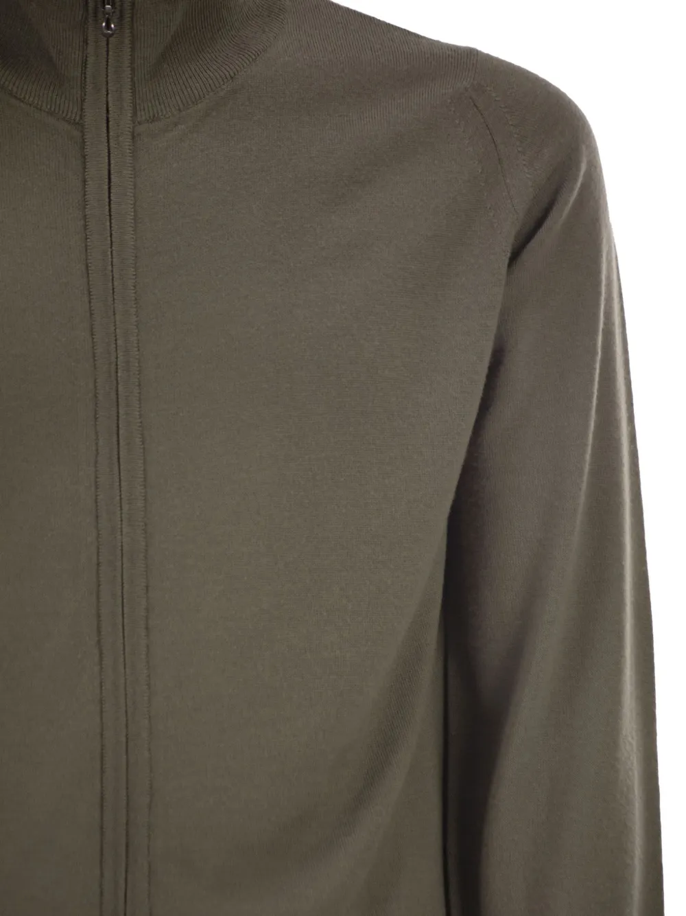 John Smedley Maclean vest met rits Groen